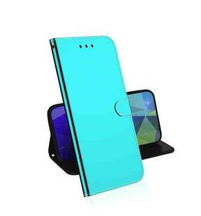 For UMIDIGI A9 Pro Lmitated Mirror Surface Horizontal Flip Leather Case with Holder & Card Slots & Wallet & Lanyard(Mint Green)