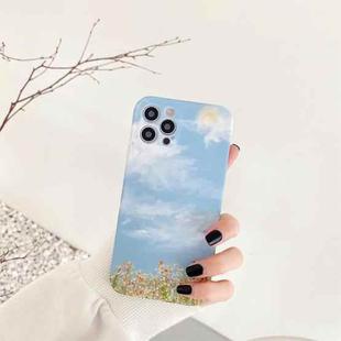 For iPhone 12 mini Shockproof Pattern TPU Protective Case (Blue Sky White Cloud Garden)