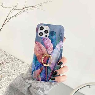 Painted Pattern Shockproof Case with Ring Holder For iPhone 11 Pro(Banana Leaf)