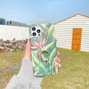 Painted Pattern Shockproof Case with Ring Holder For iPhone 11 Pro Max(Firebird Leaf)