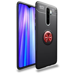 For Xiaomi Redmi Note 8 Pro Lenuo Shockproof TPU Protective Case with Invisible Holder(Black Red)