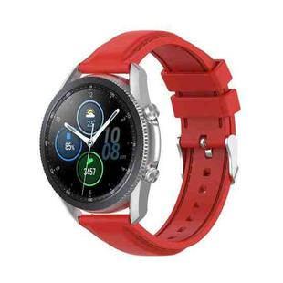 For Samsung Galaxy Watch 3 41mm / Active2 / Active / Gear Sport 20mm Silicone Watch Band(Red)