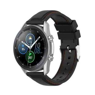 For Samsung Galaxy Watch 3 45mm / Gear S3 22mm Silicone Watch Band(Black)