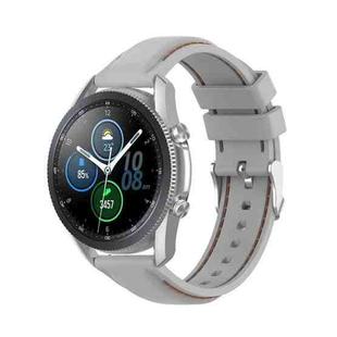 For Samsung Galaxy Watch 3 45mm / Gear S3 22mm Silicone Watch Band(Light Grey)