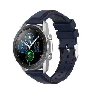 For Samsung Galaxy Watch 3 45mm / Gear S3 22mm Silicone Watch Band(Dark Blue)