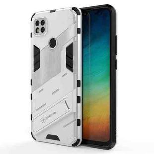 For Xiaomi Redmi 9C Punk Armor 2 in 1 PC + TPU Shockproof Case with Invisible Holder(White)