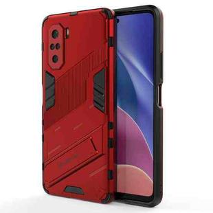 For Xiaomi Redmi K40 / K40 Pro Punk Armor 2 in 1 PC + TPU Shockproof Case with Invisible Holder(Red)