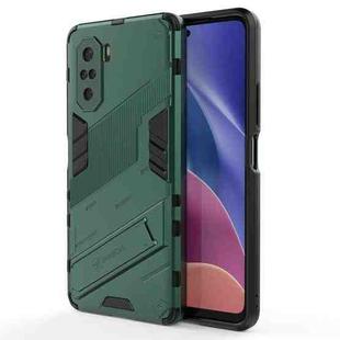 For Xiaomi Redmi K40 / K40 Pro Punk Armor 2 in 1 PC + TPU Shockproof Case with Invisible Holder(Green)