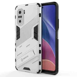 For Xiaomi Redmi K40 / K40 Pro Punk Armor 2 in 1 PC + TPU Shockproof Case with Invisible Holder(White)