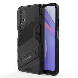 For Xiaomi Redmi Note 9 4G Punk Armor 2 in 1 PC + TPU Shockproof Case with Invisible Holder(Black)