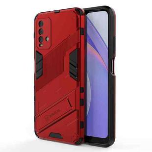For Xiaomi Redmi Note 9 4G Punk Armor 2 in 1 PC + TPU Shockproof Case with Invisible Holder(Red)