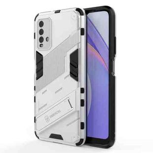 For Xiaomi Redmi Note 9 4G Punk Armor 2 in 1 PC + TPU Shockproof Case with Invisible Holder(White)