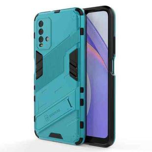 For Xiaomi Redmi Note 9 4G Punk Armor 2 in 1 PC + TPU Shockproof Case with Invisible Holder(Blue)