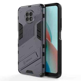 For Xiaomi Redmi Note 9 5G Punk Armor 2 in 1 PC + TPU Shockproof Case with Invisible Holder(Grey)