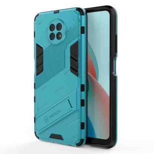 For Xiaomi Redmi Note 9 5G Punk Armor 2 in 1 PC + TPU Shockproof Case with Invisible Holder(Blue)