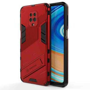 For Xiaomi Redmi Note 9 Pro Max Punk Armor 2 in 1 PC + TPU Shockproof Case with Invisible Holder(Red)