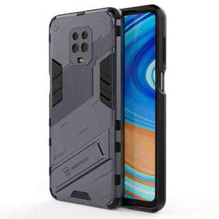 For Xiaomi Redmi Note 9 Pro Max Punk Armor 2 in 1 PC + TPU Shockproof Case with Invisible Holder(Grey)