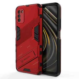 For Xiaomi Poco M3 Punk Armor 2 in 1 PC + TPU Shockproof Case with Invisible Holder(Red)