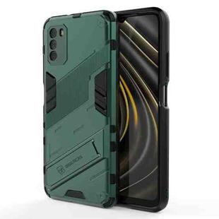 For Xiaomi Poco M3 Punk Armor 2 in 1 PC + TPU Shockproof Case with Invisible Holder(Green)