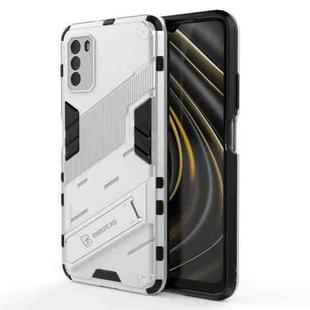 For Xiaomi Poco M3 Punk Armor 2 in 1 PC + TPU Shockproof Case with Invisible Holder(White)