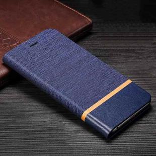 For LG  K51 / Q51 / K51 LMK500QM Canvas Three-color Stitching Business Horizontal Flip Leather Case with Holder & Card Slot(Blue)