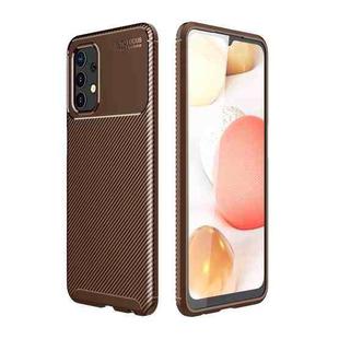 For Samsung Galaxy A32 4G Carbon Fiber Texture Shockproof TPU Case(Brown)