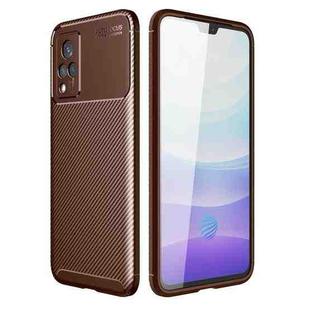 For vivo S9 Carbon Fiber Texture Shockproof TPU Case(Brown)