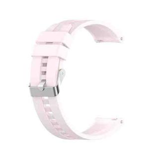 For Amazfit GTS 2e / GTS 2 20mm Silicone Watch Band with Silver Buckle(Sand Pink)
