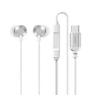 REMAX RM-512a USB-C / Type-C Metal  In-ear Wired Earphone, Support Music & Call, Not For Samsung Phones(White)