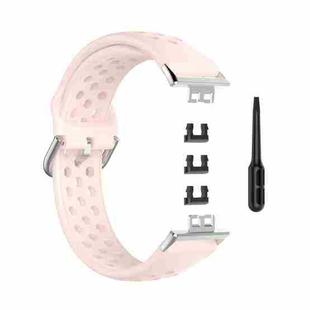 For Huawei Watch Fit 18mm Sport Style Silicone Solid Color Watch Band(Pink)