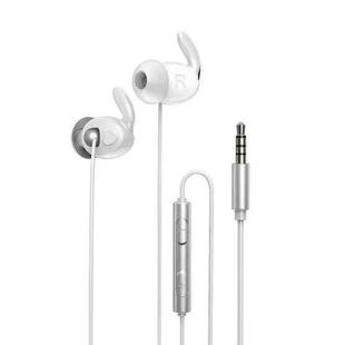 REMAX RM-625 Semi-In-Ear Metal Music Wired Earphone with MIC & Support Hands-free(White)