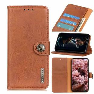For Xiaomi Redmi K40 / K40 Pro / Mi 11i / Poco F3 KHAZNEH Cowhide Texture Horizontal Flip Leather Case with Holder & Card Slots & Wallet(Brown)