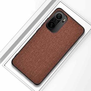 For Xiaomi Redmi K40 / K40 Pro / K40 Pro+ Shockproof Cloth Texture PC + TPU Protective Case(Brown)