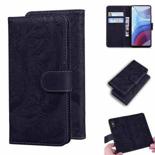 For Motorola Moto G Power (2021) Tiger Embossing Pattern Horizontal Flip Leather Case with Holder & Card Slots & Wallet(Black)