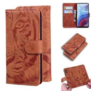 For Motorola Moto G Power (2021) Tiger Embossing Pattern Horizontal Flip Leather Case with Holder & Card Slots & Wallet(Brown)