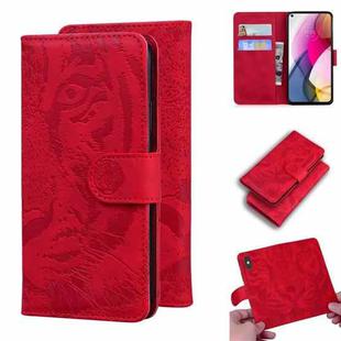For Motorola Moto G Stylus (2021) Tiger Embossing Pattern Horizontal Flip Leather Case with Holder & Card Slots & Wallet(Red)