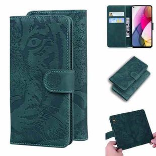 For Motorola Moto G Stylus (2021) Tiger Embossing Pattern Horizontal Flip Leather Case with Holder & Card Slots & Wallet(Green)