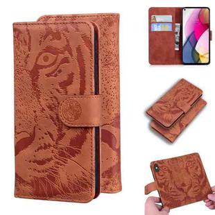 For Motorola Moto G Stylus (2021) Tiger Embossing Pattern Horizontal Flip Leather Case with Holder & Card Slots & Wallet(Brown)