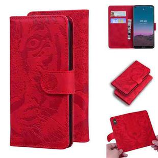 For Nokia 5.4 Tiger Embossing Pattern Horizontal Flip Leather Case with Holder & Card Slots & Wallet(Red)