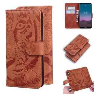 For Nokia 5.4 Tiger Embossing Pattern Horizontal Flip Leather Case with Holder & Card Slots & Wallet(Brown)