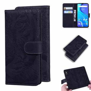 For UMIDIGI A7S Tiger Embossing Pattern Horizontal Flip Leather Case with Holder & Card Slots & Wallet(Black)