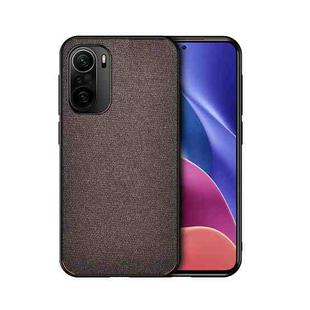 For Xiaomi Redmi K40 / K40 Pro / K40 Pro+ Shockproof Cloth Texture PC+ TPU Protective Case(Brown)