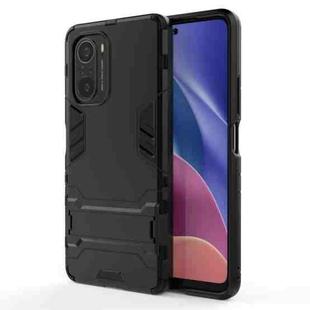 For Xiaomi Redmi K40 / K40 Pro Shockproof Protective Case with Holder(Black)