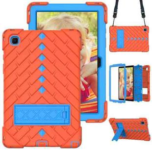 Shockproof Rhombus Robot PC + Silicone Protective Case with Holder & Shoulder Strap For Samsung Galaxy Tab A7 10.4 (2020)(Orange+Blue)