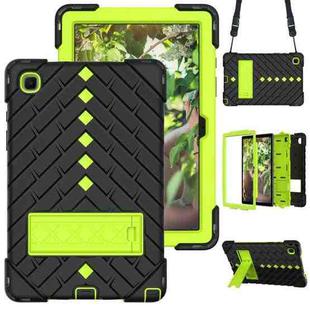 Shockproof Rhombus Robot PC + Silicone Protective Case with Holder & Shoulder Strap For Samsung Galaxy Tab A7 10.4 (2020)(Black+Yellow Green)