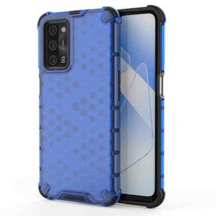 For  OPPO A55 5G Shockproof Honeycomb PC + TPU Case(Blue)