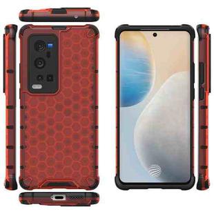 For  vivo X60 Pro+ 5G Shockproof Honeycomb PC + TPU Case(Red)