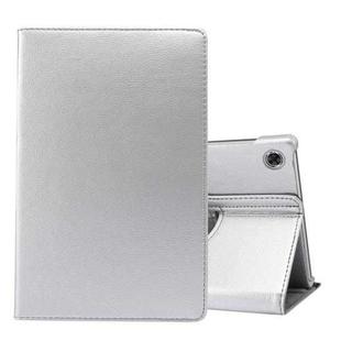 For Lenovo Tab M10 Plus 10.3 360 Degree Rotation Litchi Texture Flip Leather Case with Holder(Silver)