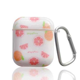 Painted TPU Earphone Protective Case with Hook For AirPods 1 / 2(Grapefruit Lemon)
