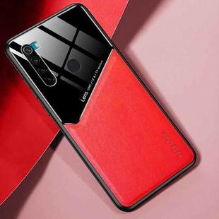 For Xiaomi Redmi Note 8T All-inclusive Leather + Organic Glass Protective Case with Metal Iron Sheet(Red)